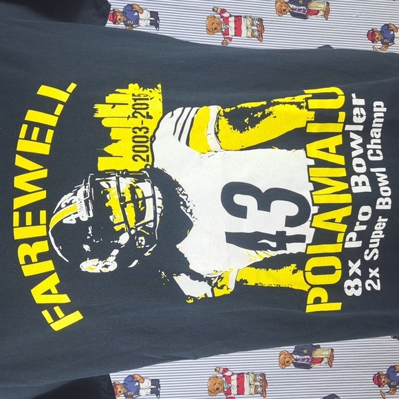 Troy Palamalu farwell graphic black & yellow Women's 2XL rap tee style t-shirt - Picture 3 of 5